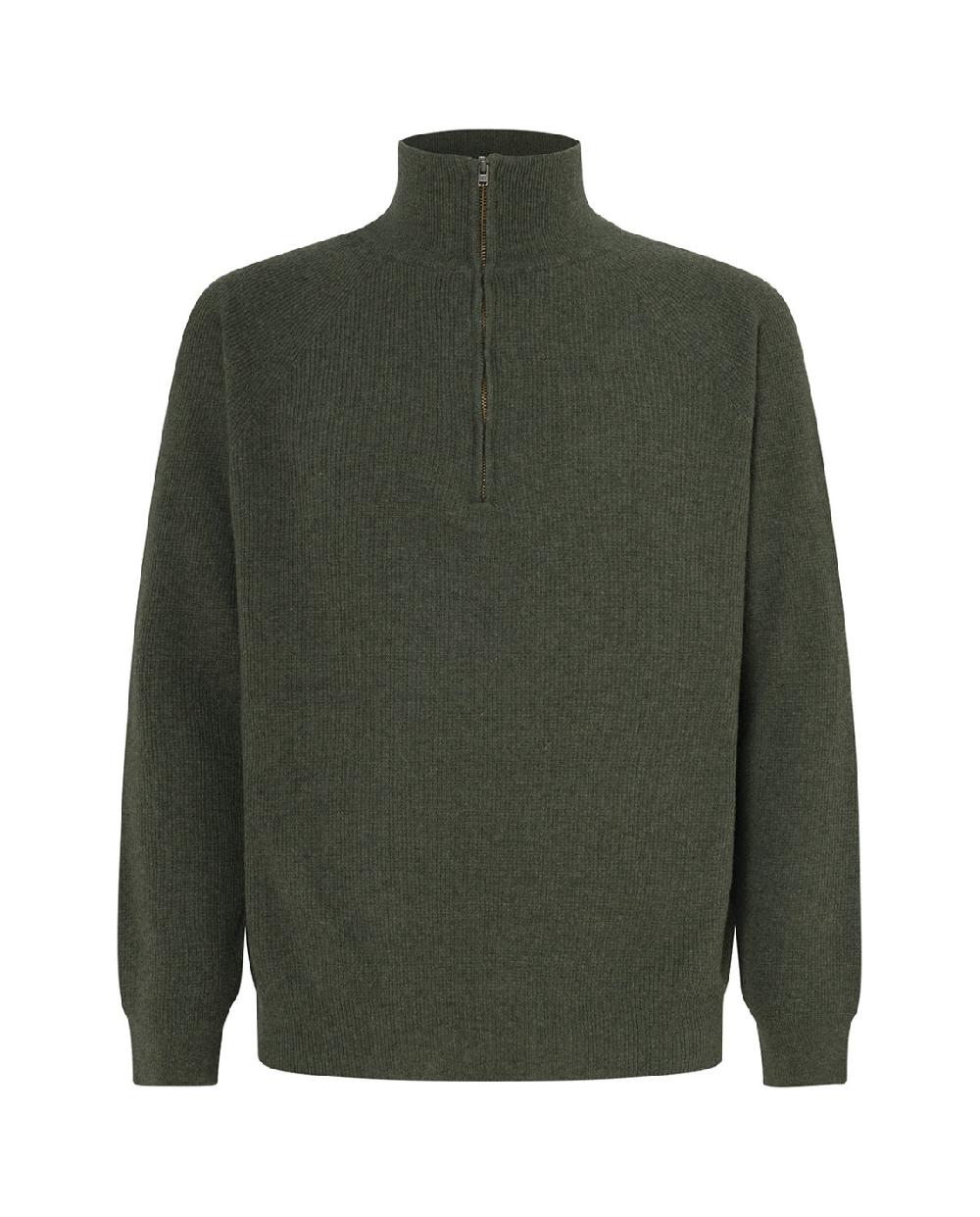 punto blanco Jersey cuello alto cremallera lana merino