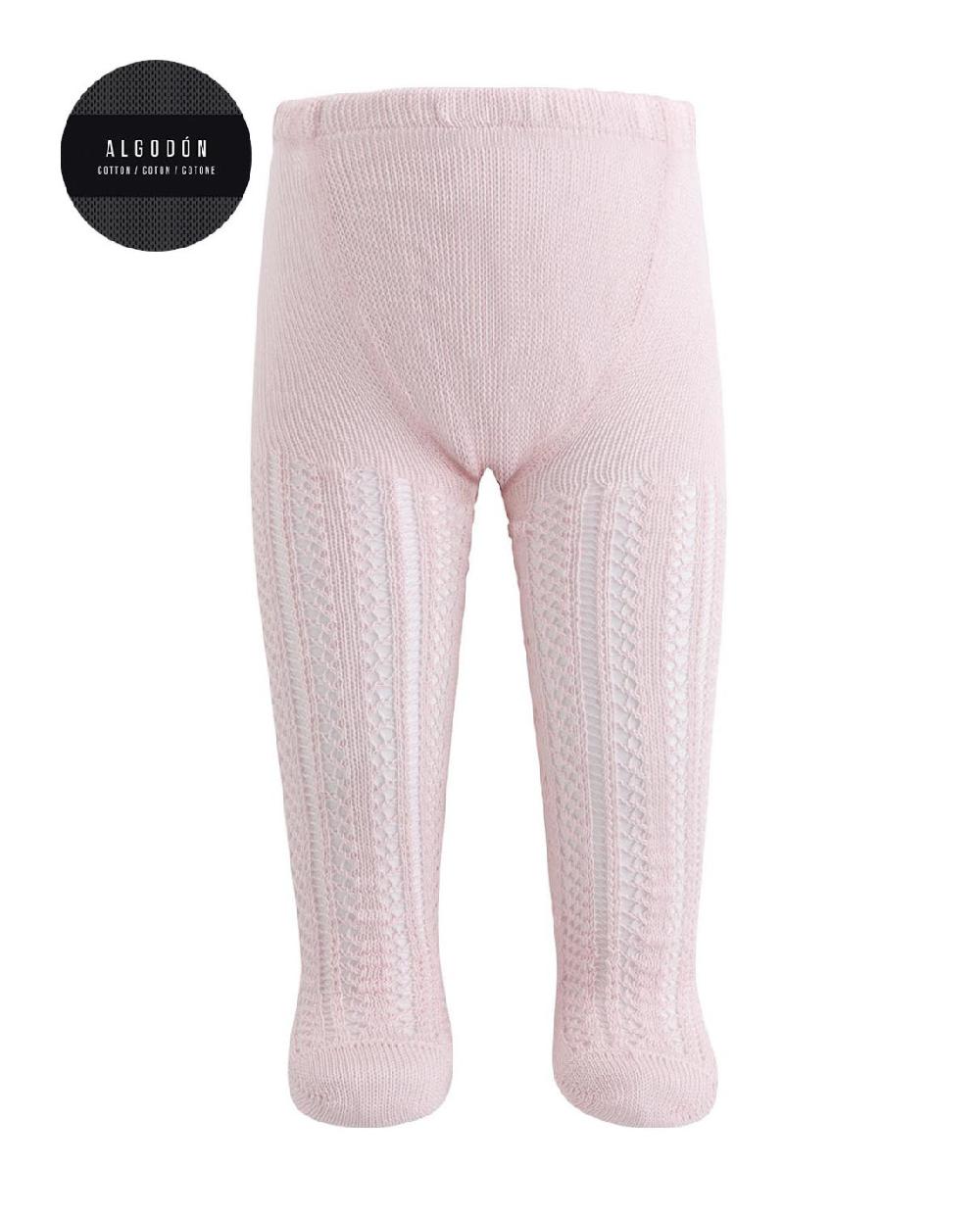 punto blanco Leotardos de algodón mercerizado calados