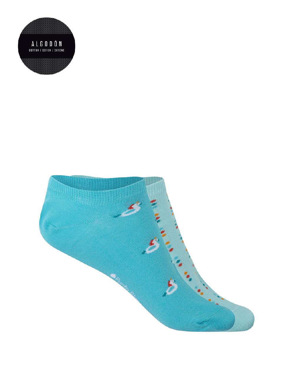 punto blanco Pack 2 pares de calcetines de algodón - fantasía