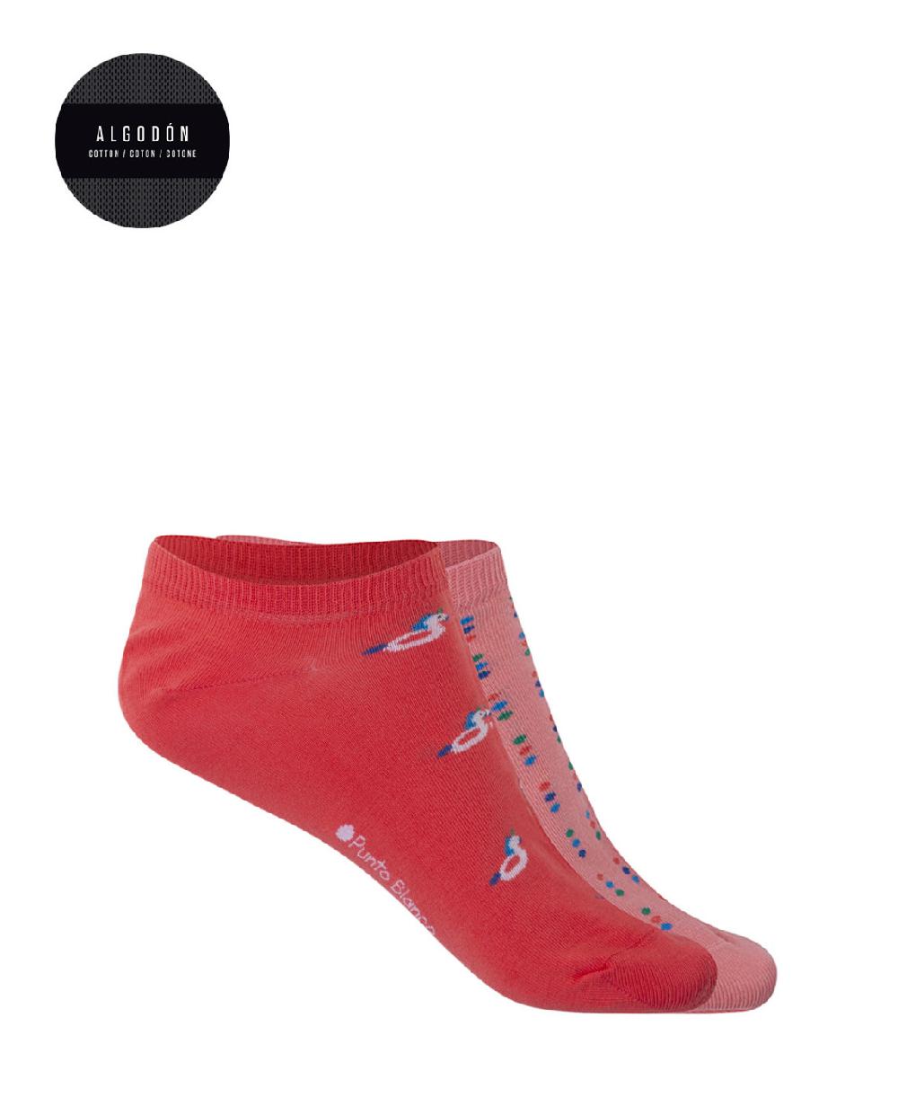 punto blanco Pack 2 pares de calcetines de algodón - fantasía