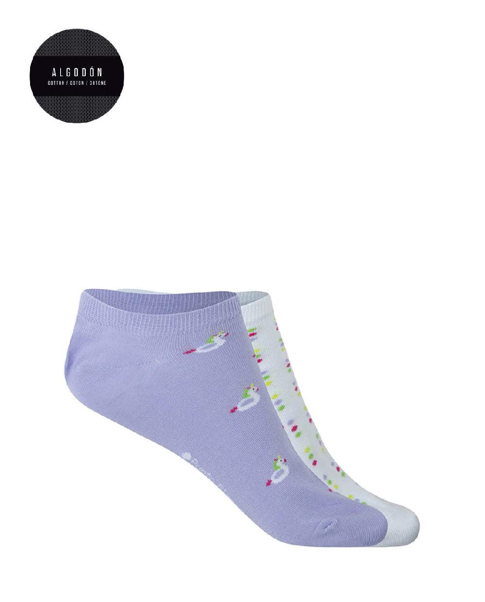 punto blanco Pack 2 pares de calcetines de algodón - fantasía