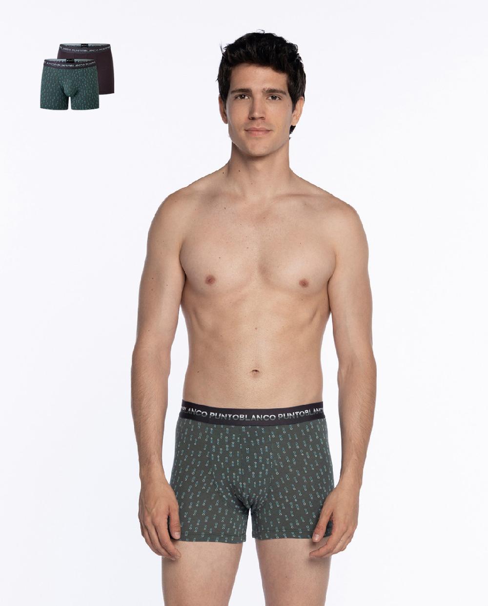punto blanco Pack de 2 bóxers de bambú y algodón Treetop