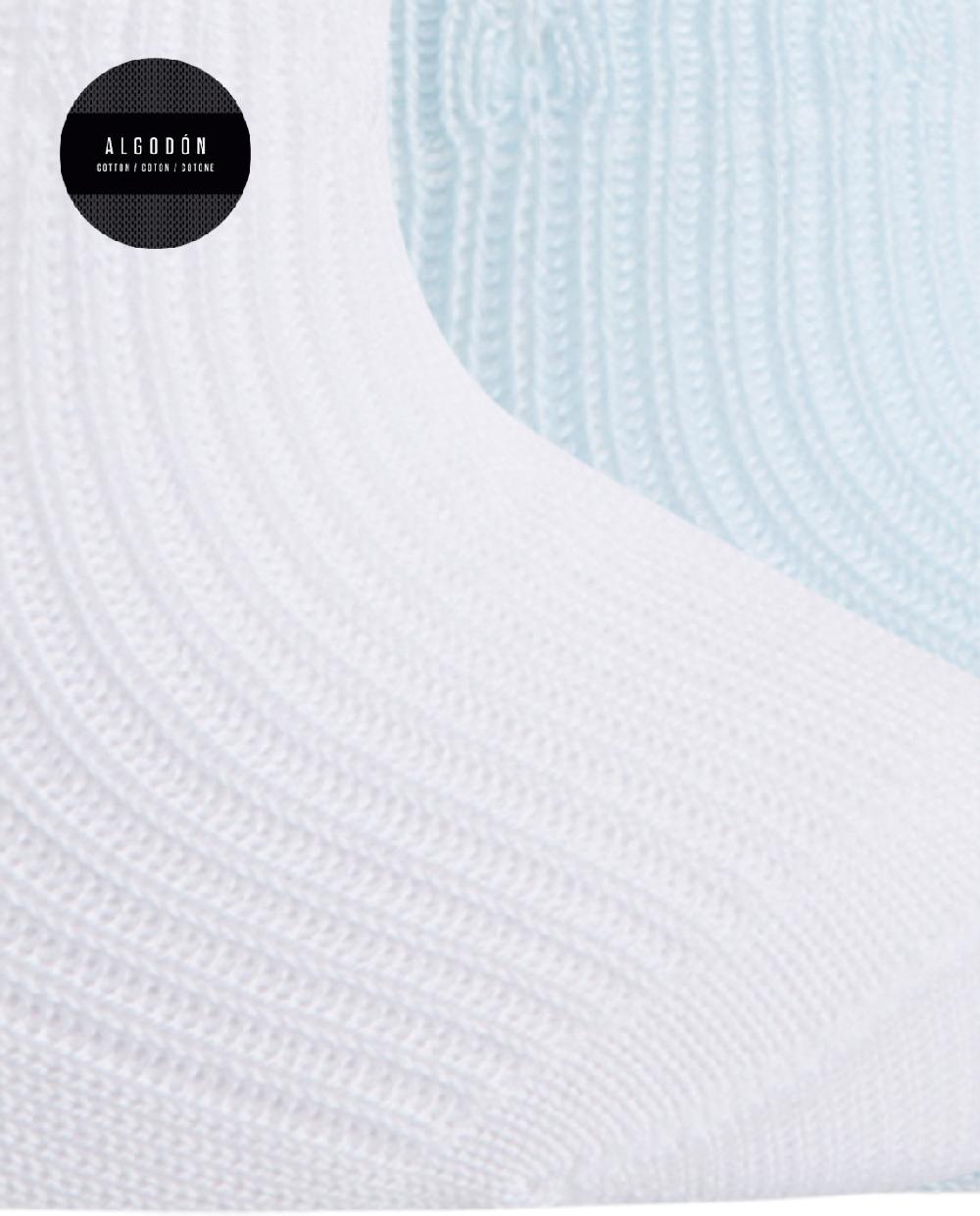 Punto Blanco Pack De 2 Calcetines 100% Algodón Mercerizado De Canalé