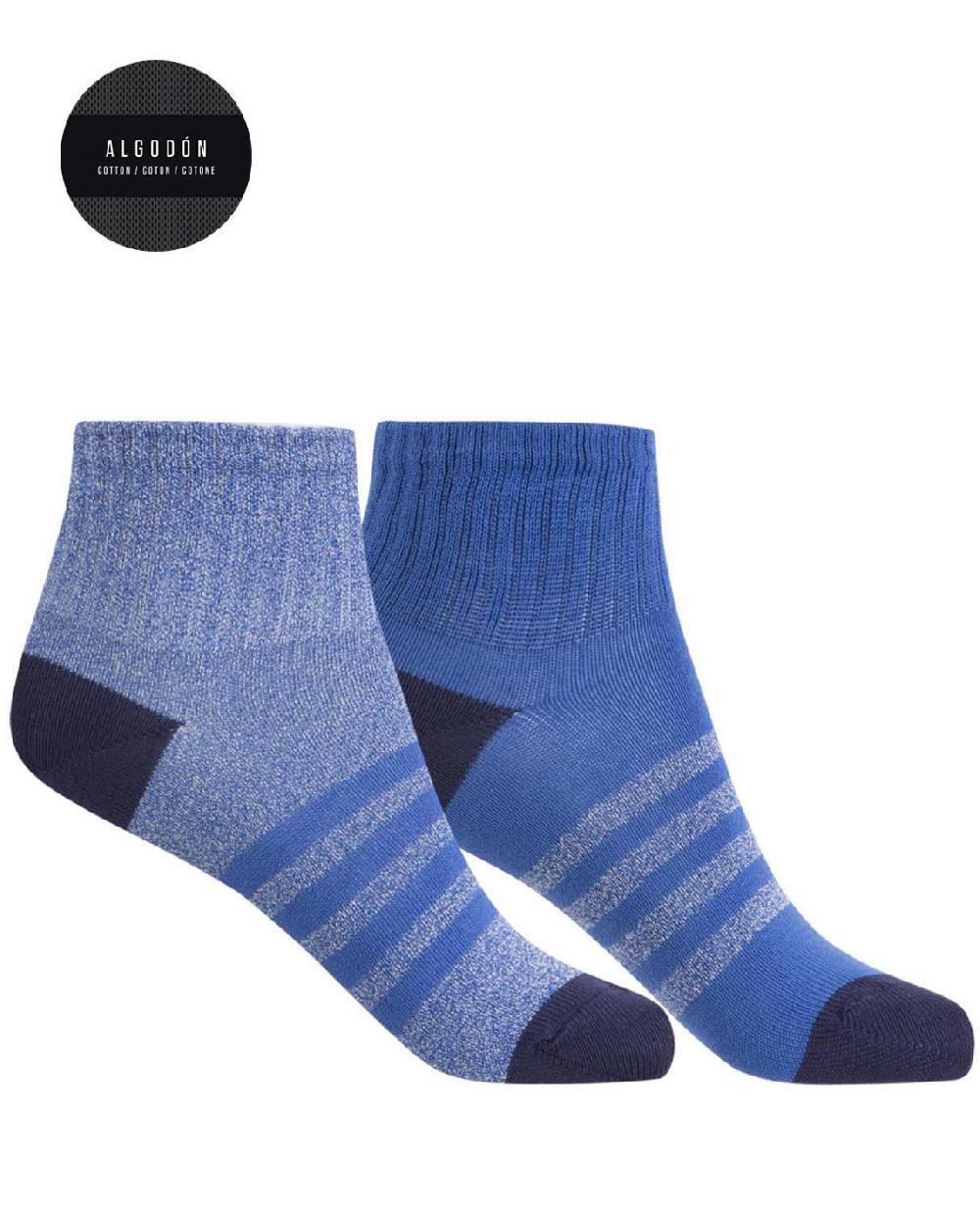 punto blanco Pack de 2 calcetines de algodón deportivos - rayas