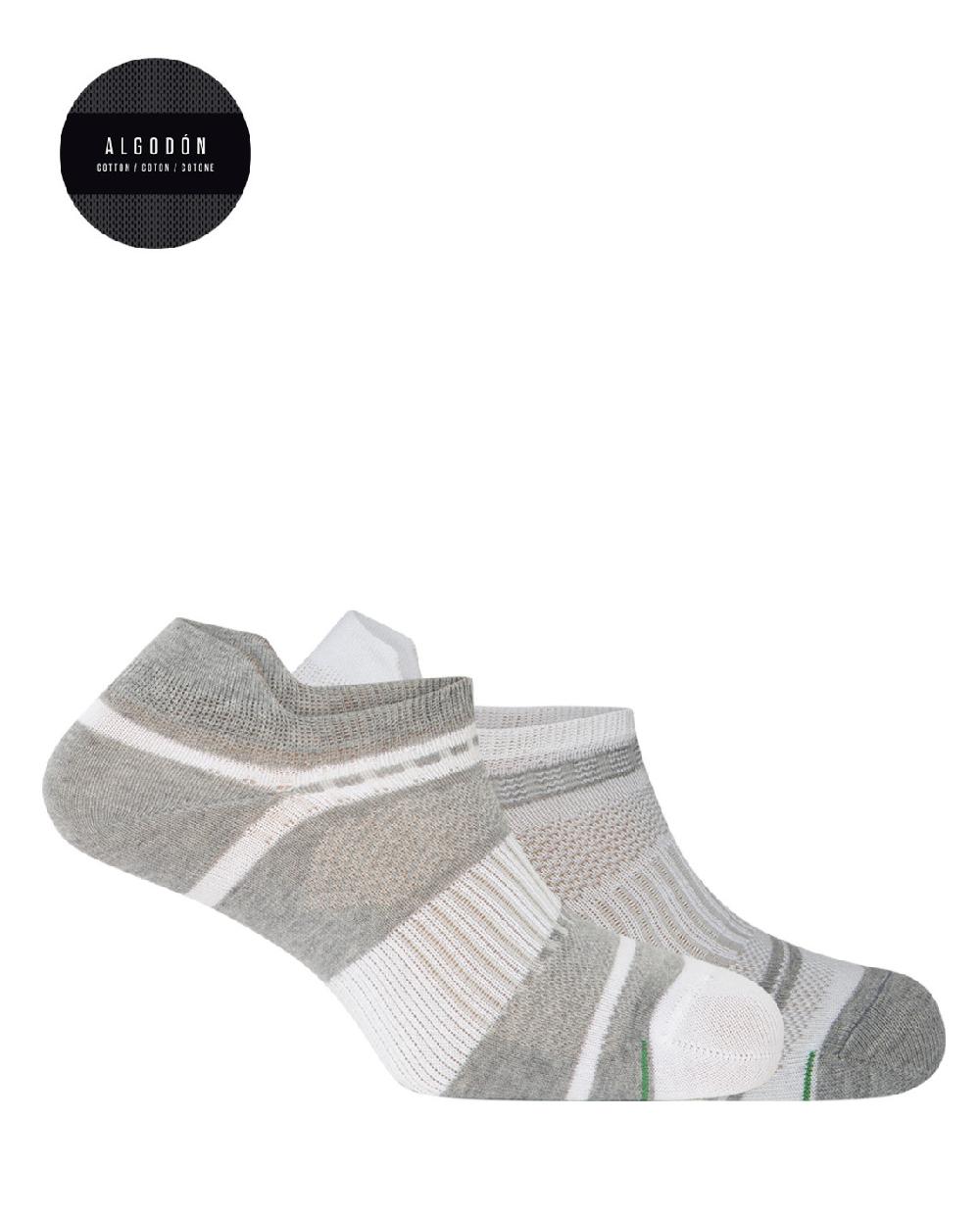 punto blanco Pack de 2 calcetines de algodón deportivos - rayas