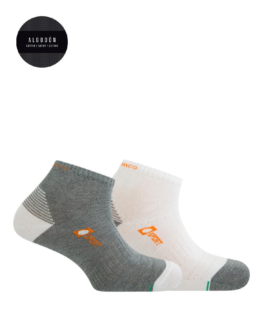 punto blanco Pack de 2 calcetines de algodón deportivos semilisos