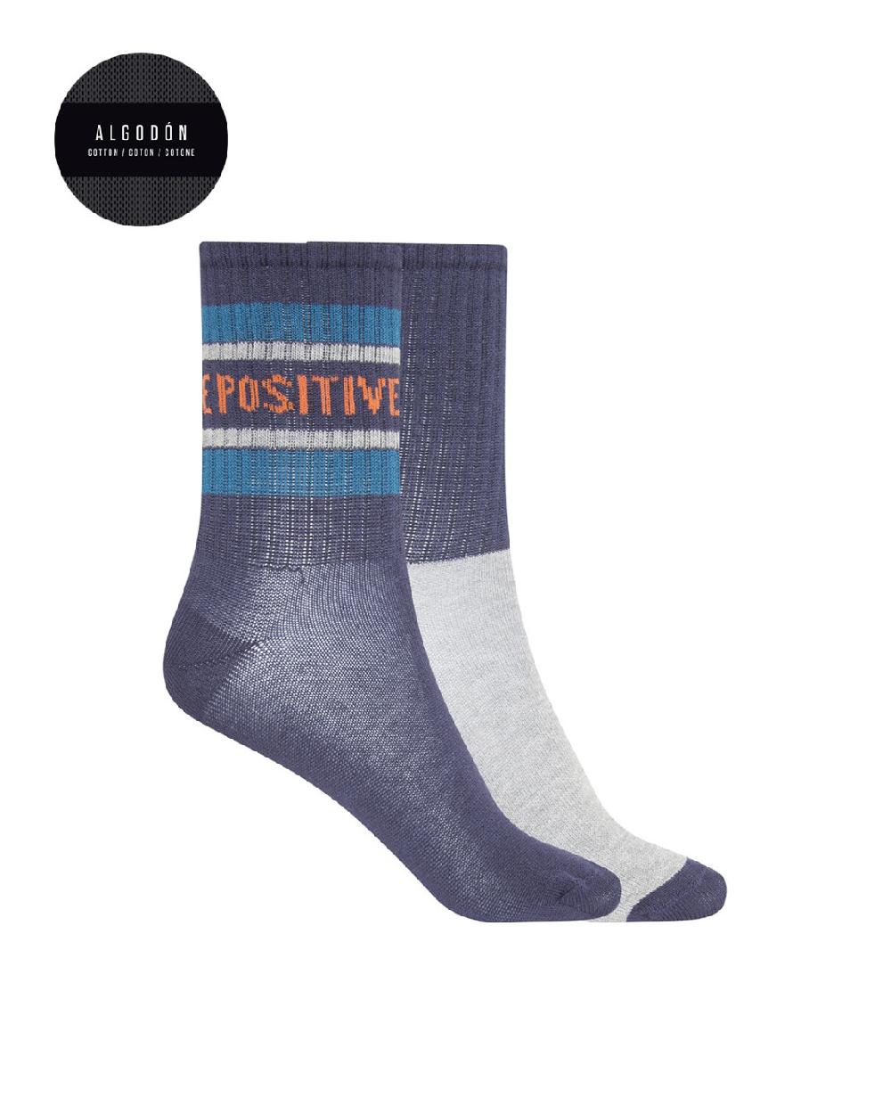 punto blanco Pack de 2 calcetines de algodón fantasía - puño americano