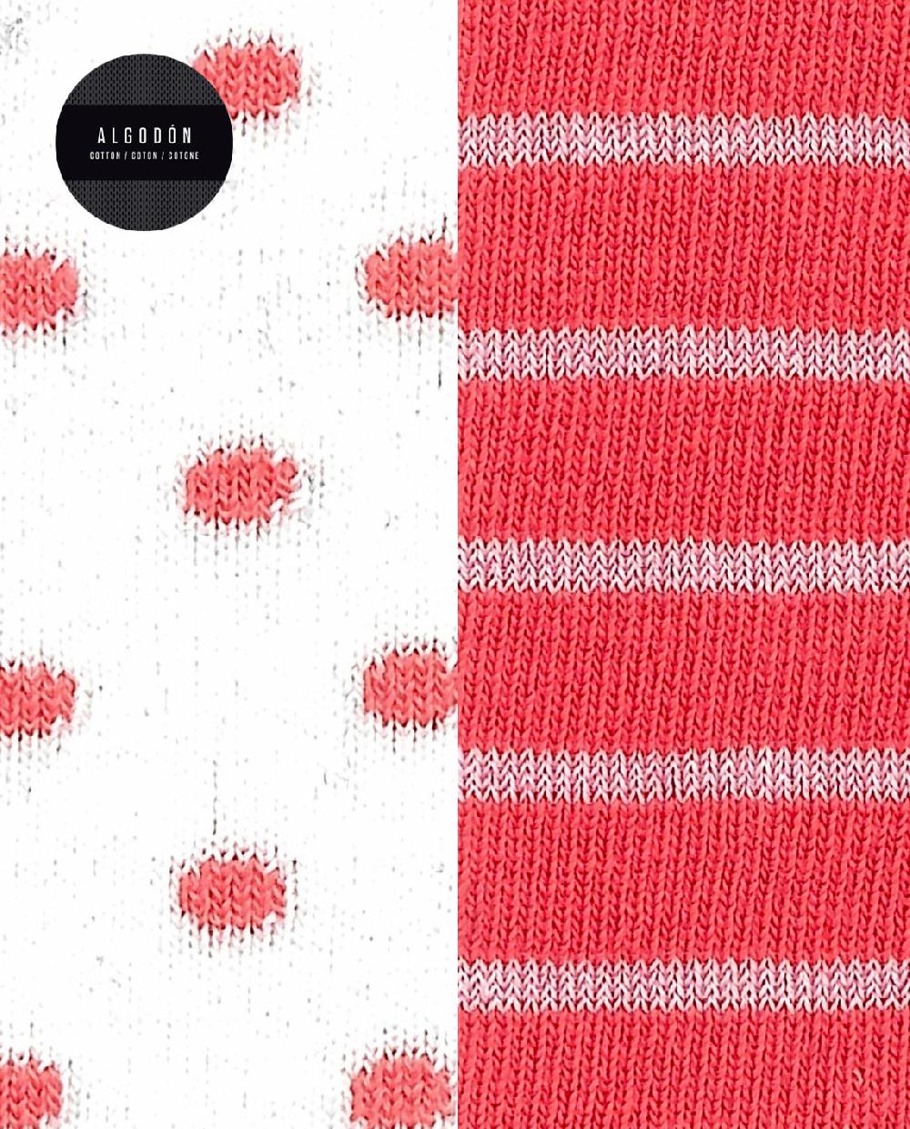 Punto Blanco Pack De 2 Calcetines De Algodón-lunares Y Rayas-puño Roulé