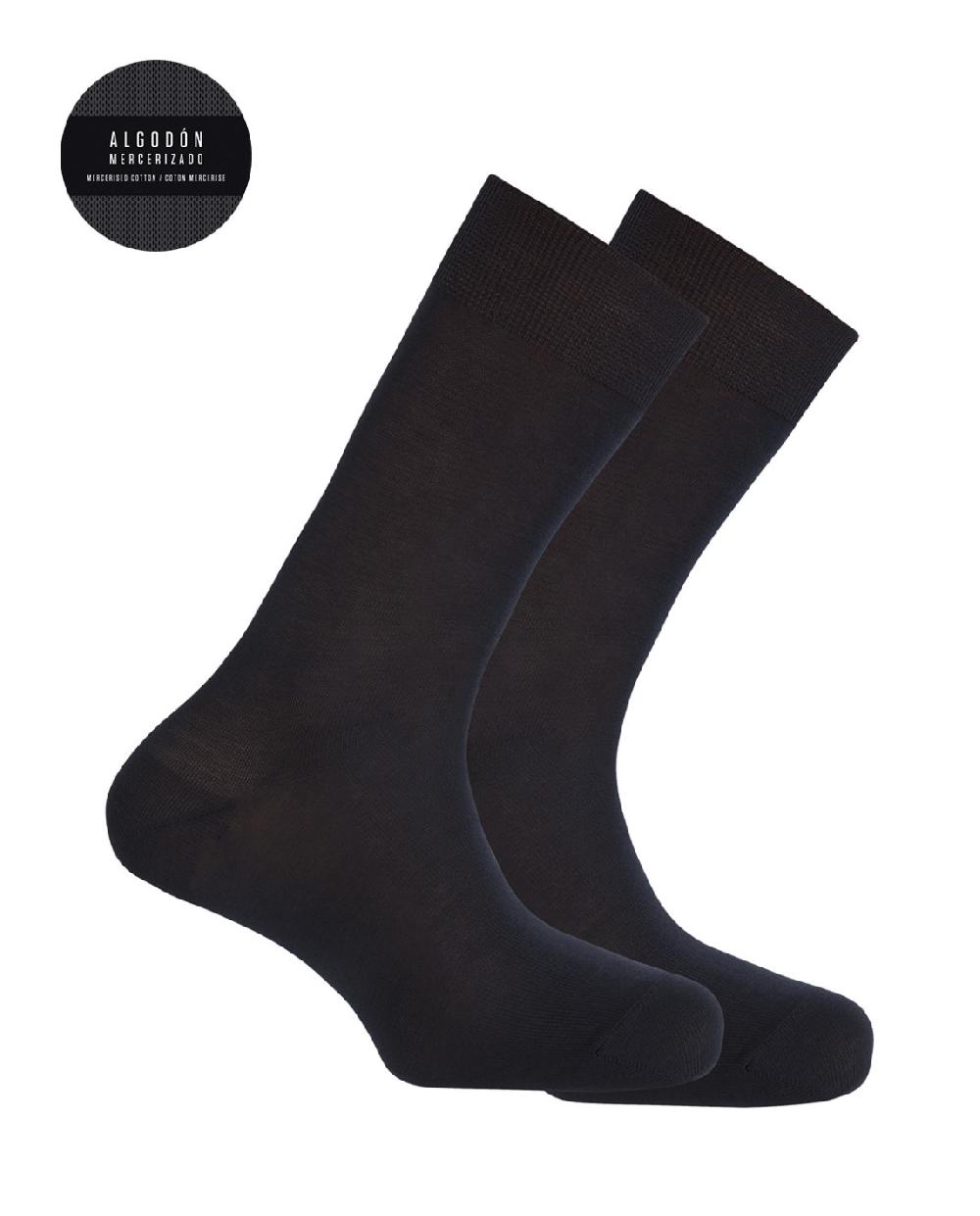 punto blanco Pack de 2 calcetines de algodón mercerizado lisos