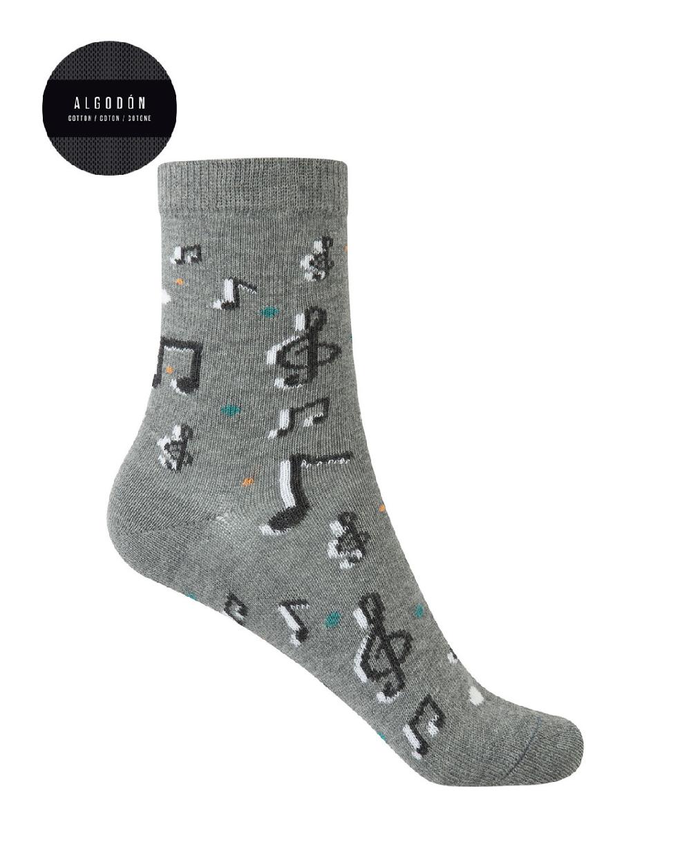 Punto Blanco Pack De 2 Calcetines De Algodón - Notas Musicales Y Rayas