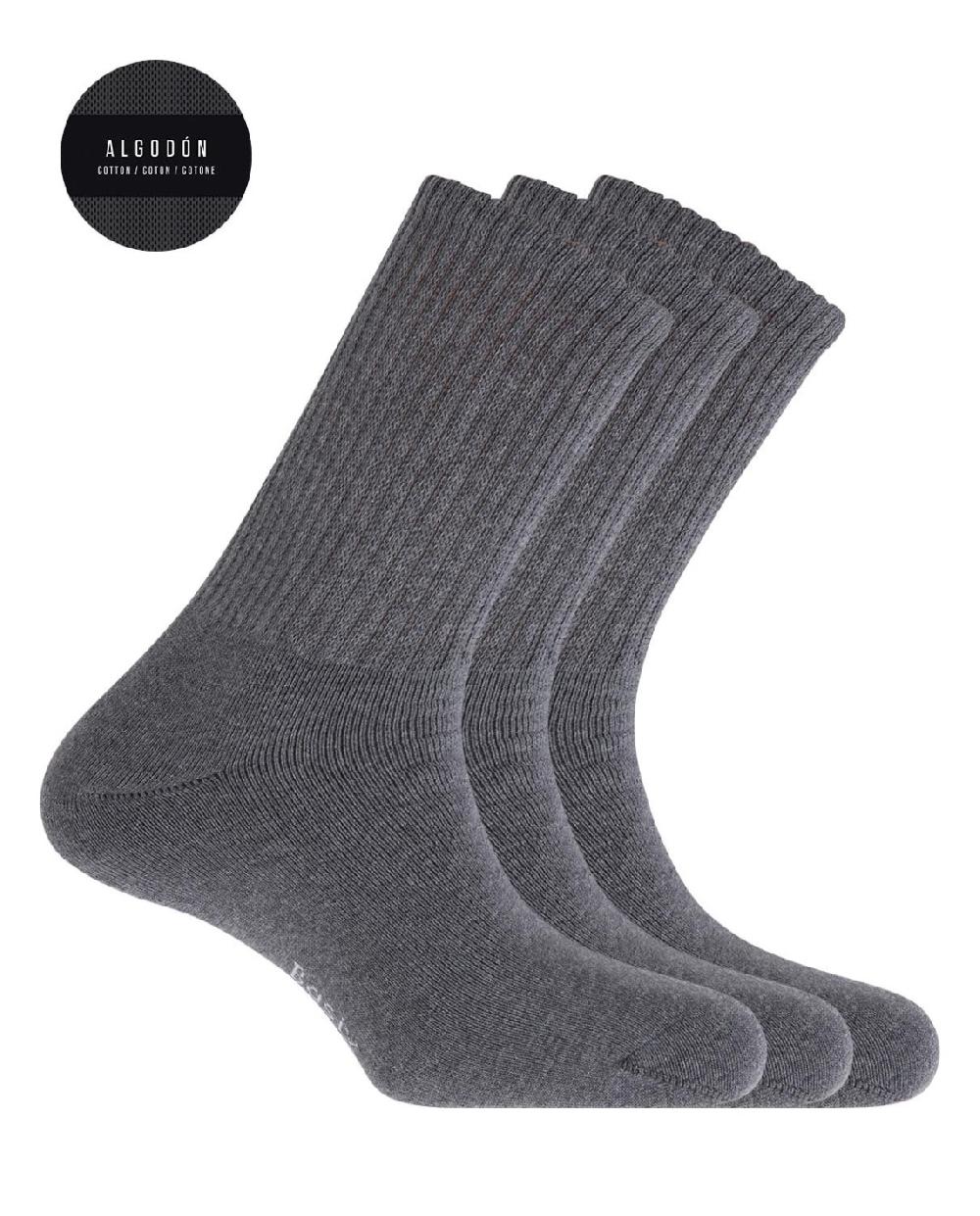 punto blanco Pack de 3 calcetines de alg sport con puño americano - Basix