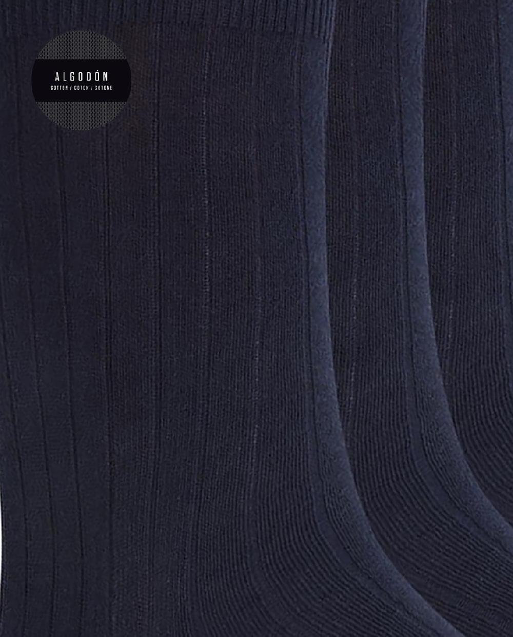 Punto Blanco Pack De 3 Calcetines De Algodón De Canalé - Basix