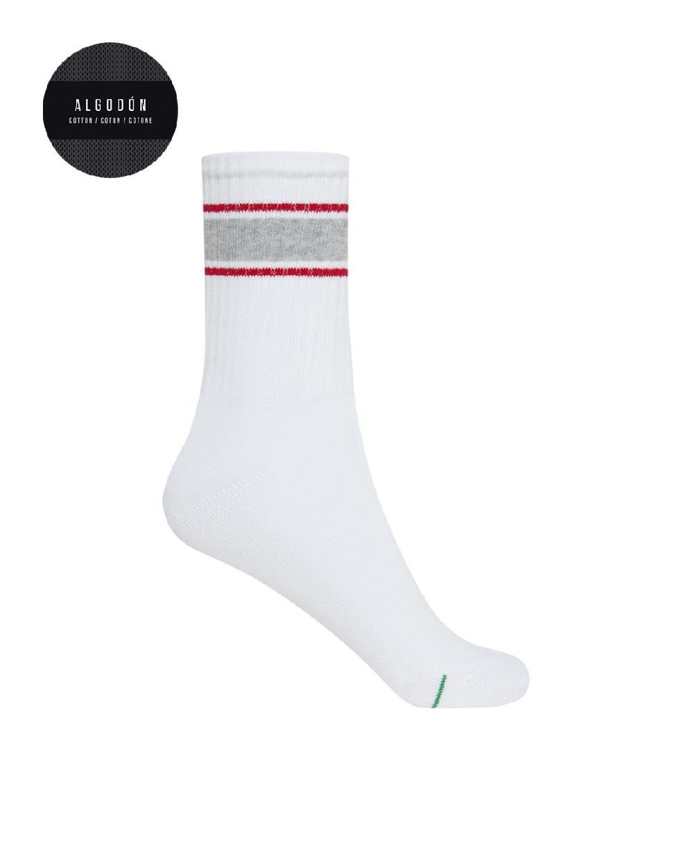 Punto Blanco Pack De 3 Calcetines De Algodón Dep. Rayas - Puño Americano