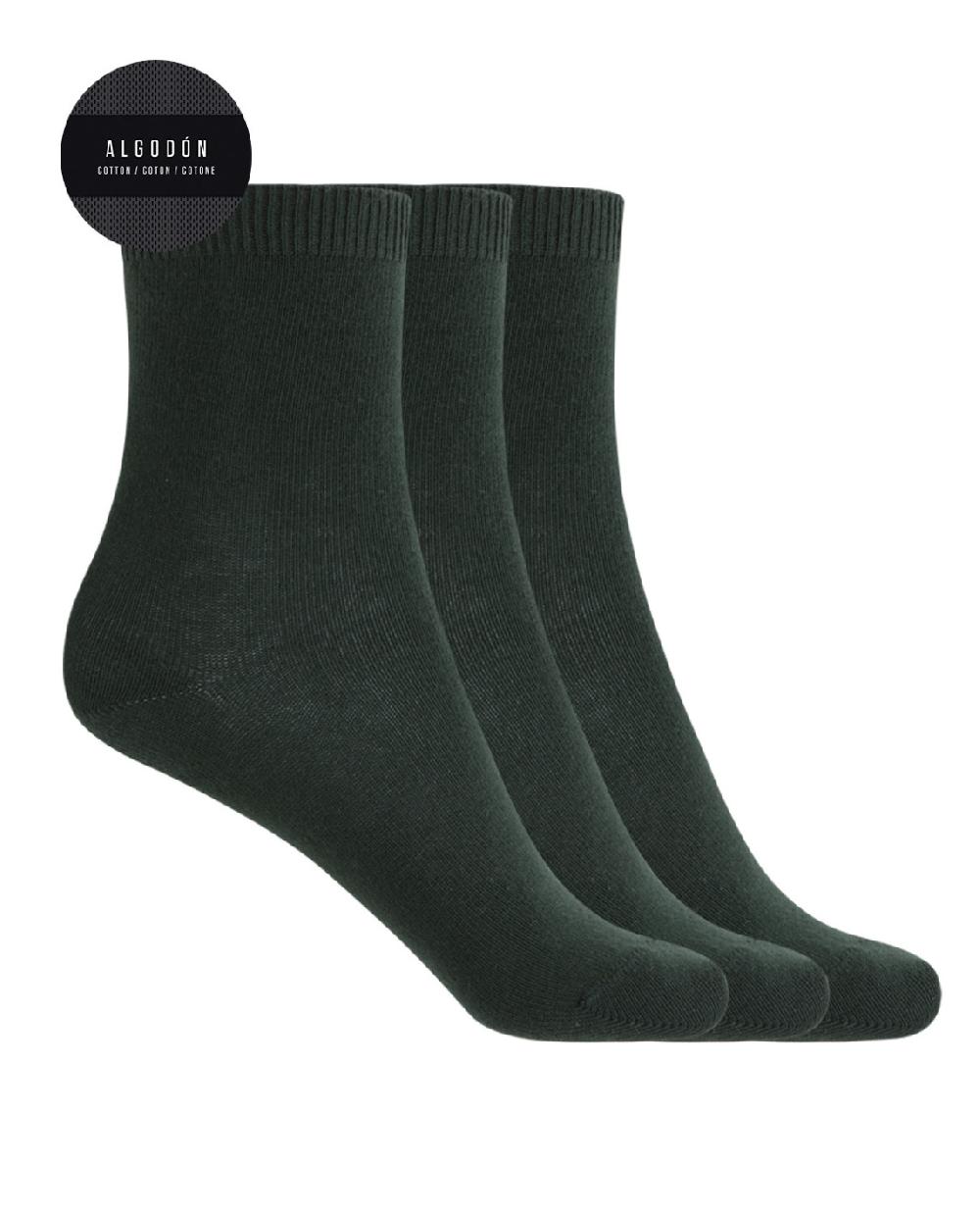 punto blanco Pack de 3 calcetines de algodón lisos - Basix