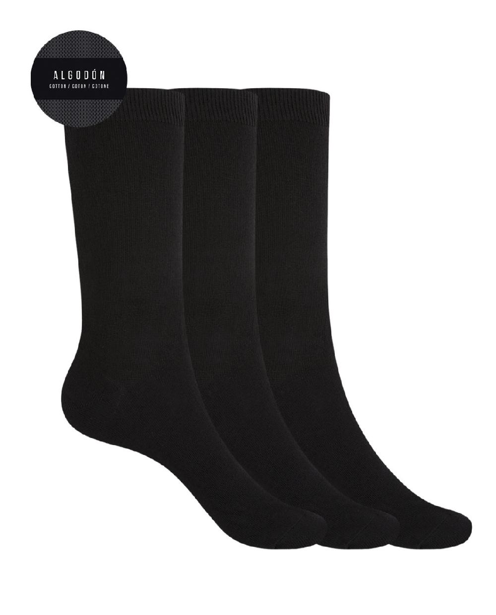 punto blanco Pack de 3 calcetines de algodón lisos - Basix