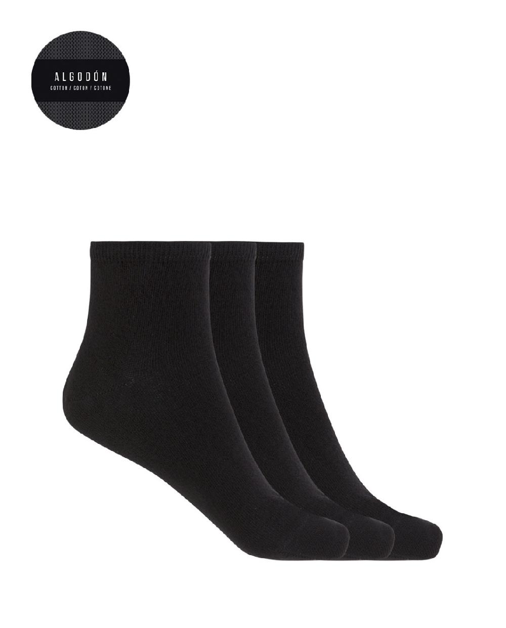 punto blanco Pack de 3 calcetines de algodón lisos - Basix