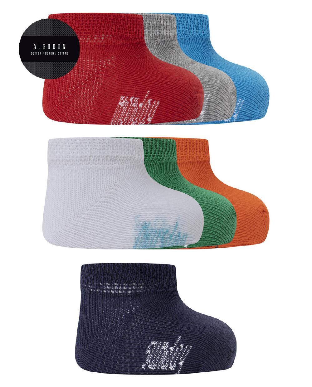 punto blanco Pack de 7 calcetines de algodón lisos - días de la semana