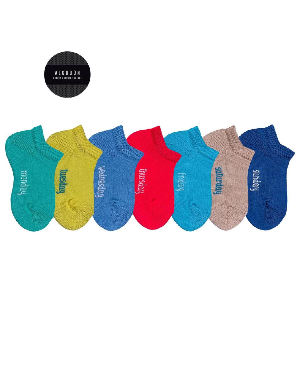 punto blanco Pack de 7 calcetines de algodón lisos - días de la semana