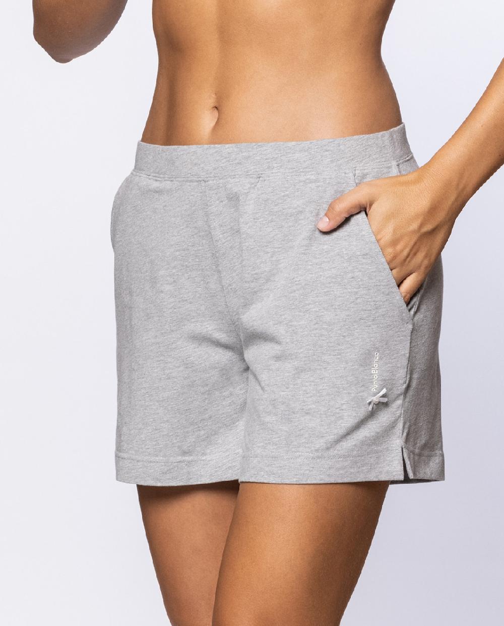 Punto Blanco Pantalón Corto De Algodón Elástico Basix