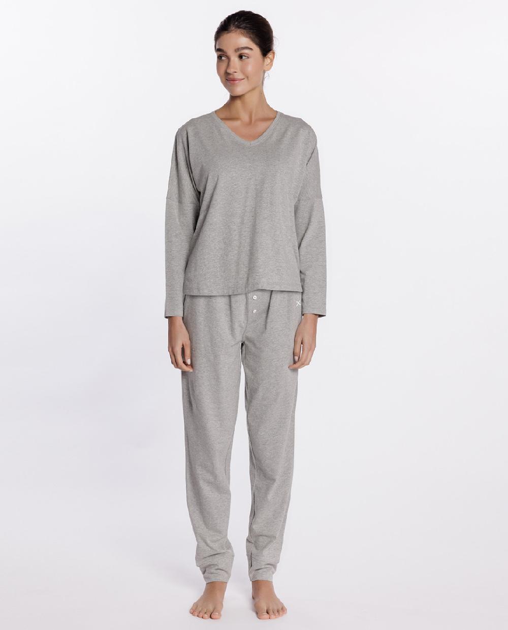 Punto Blanco Pantalón Largo Con Puño De Algodón Basix