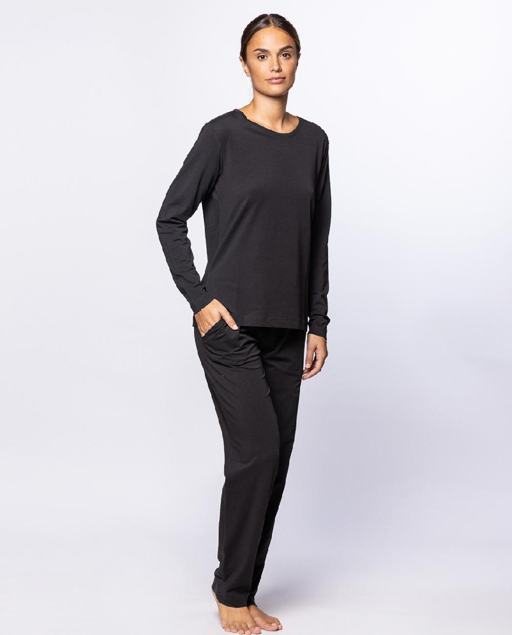 Punto Blanco Pantalón Largo De Algodón Elástico Basix