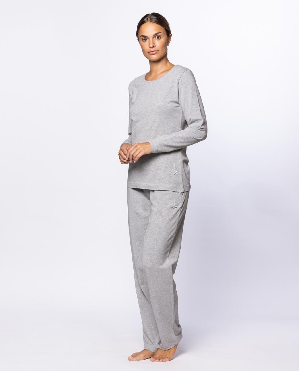 Punto Blanco Pantalón Largo De Algodón Elástico Basix