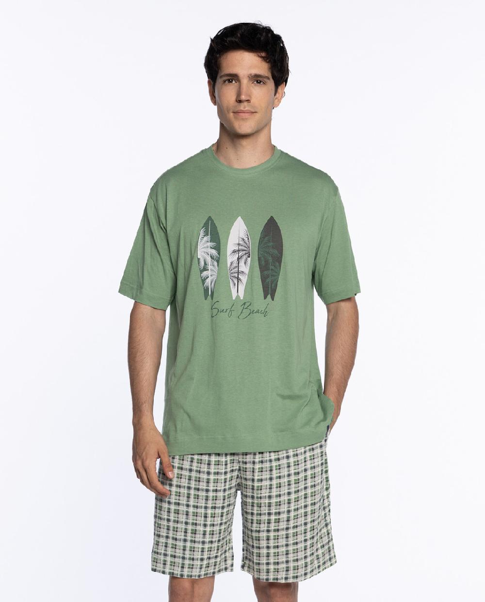 punto blanco Pijama corto de bambú y algodón Treetop