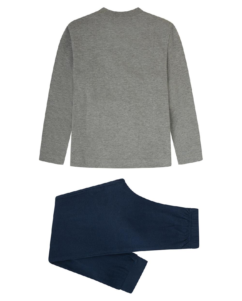 Punto Blanco Pijama Largo De Algodón Con Estampado Basquet