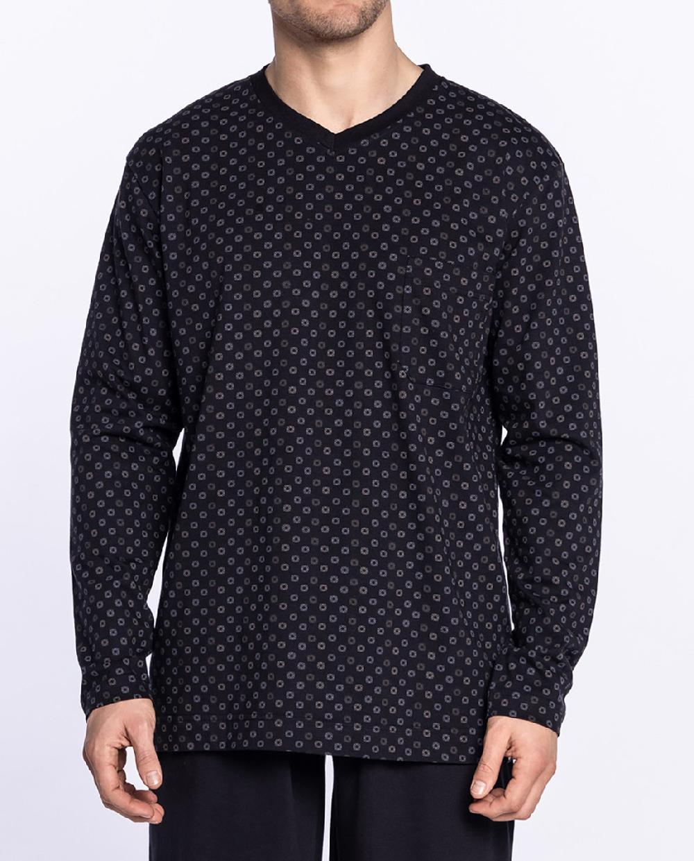 Punto Blanco Pijama Largo De Algodón Con Estampado Foggy