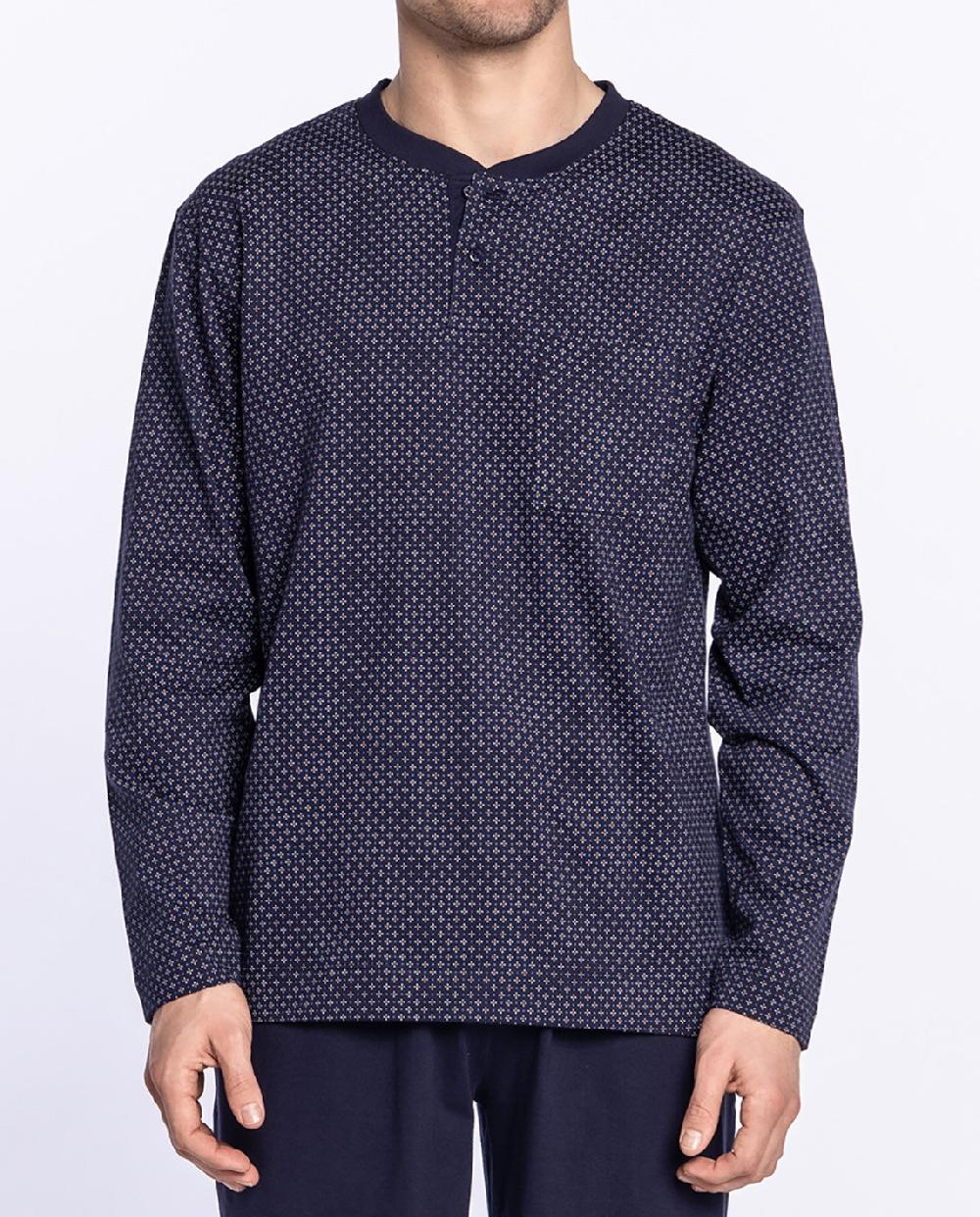 Punto Blanco Pijama Largo De Algodón Con Estampado Snowy