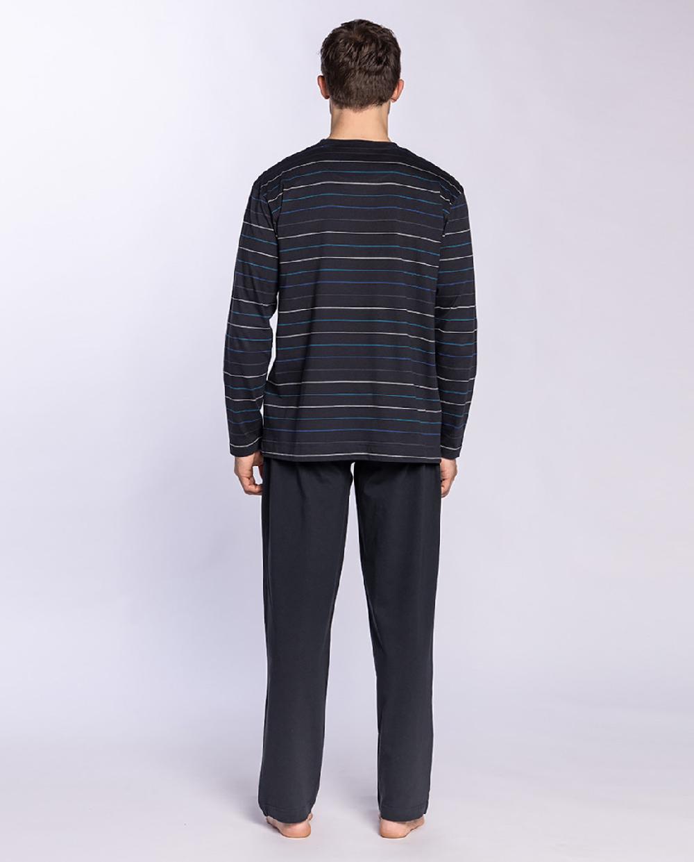Punto Blanco Pijama Largo De Algodón Con Rayas Rainy