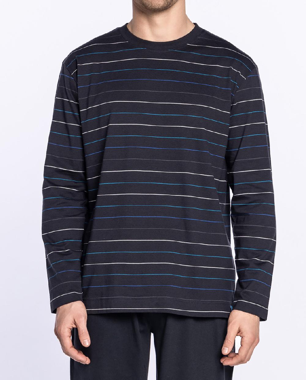 Punto Blanco Pijama Largo De Algodón Con Rayas Rainy