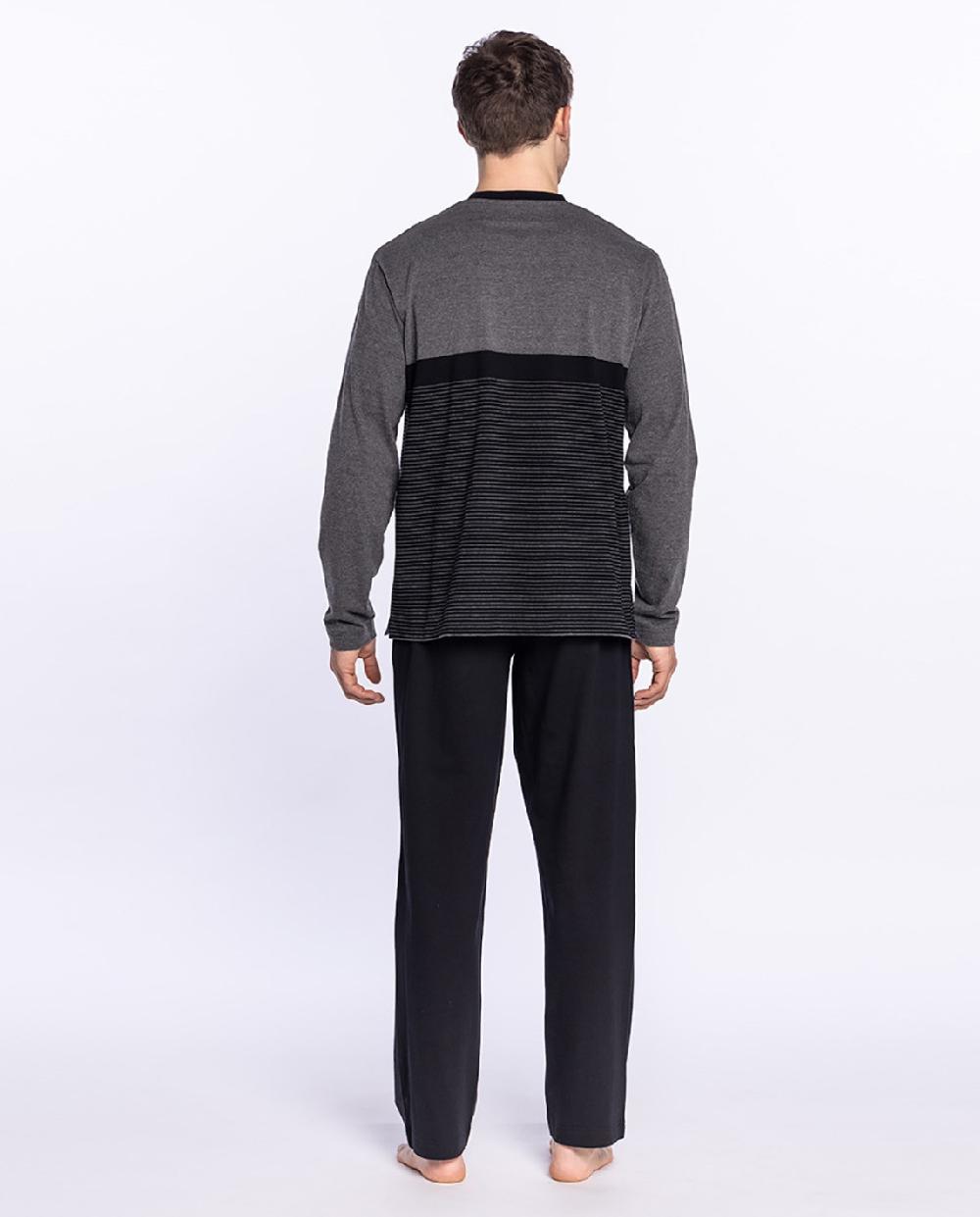 Punto Blanco Pijama Largo De Algodón Con Rayas Stormy