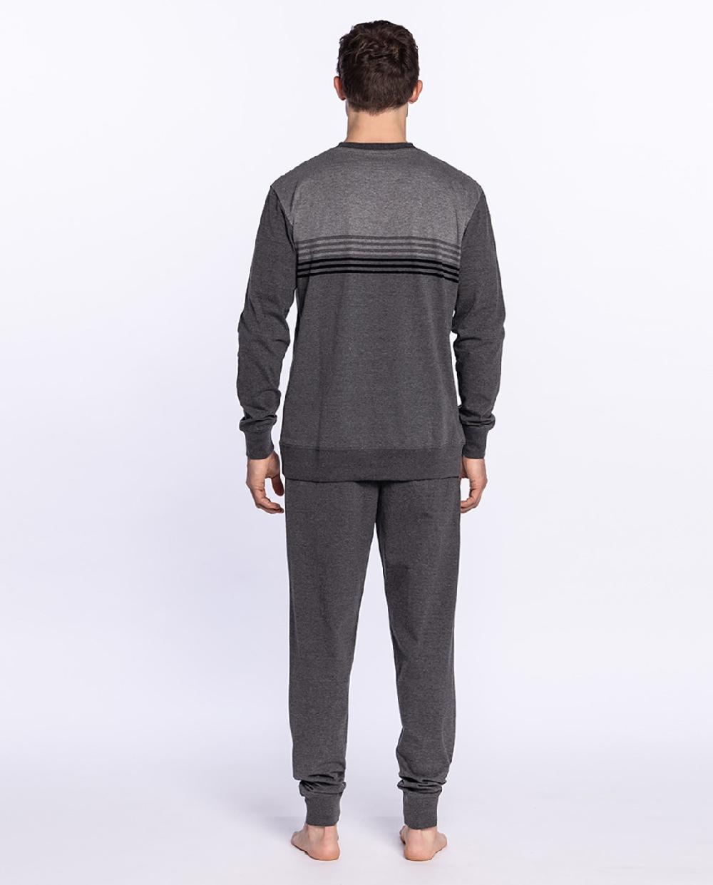 Punto Blanco Pijama Largo De Algodón Con Rayas Stormy