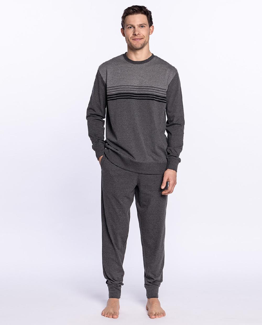 punto blanco Pijama largo de algodón con rayas Stormy