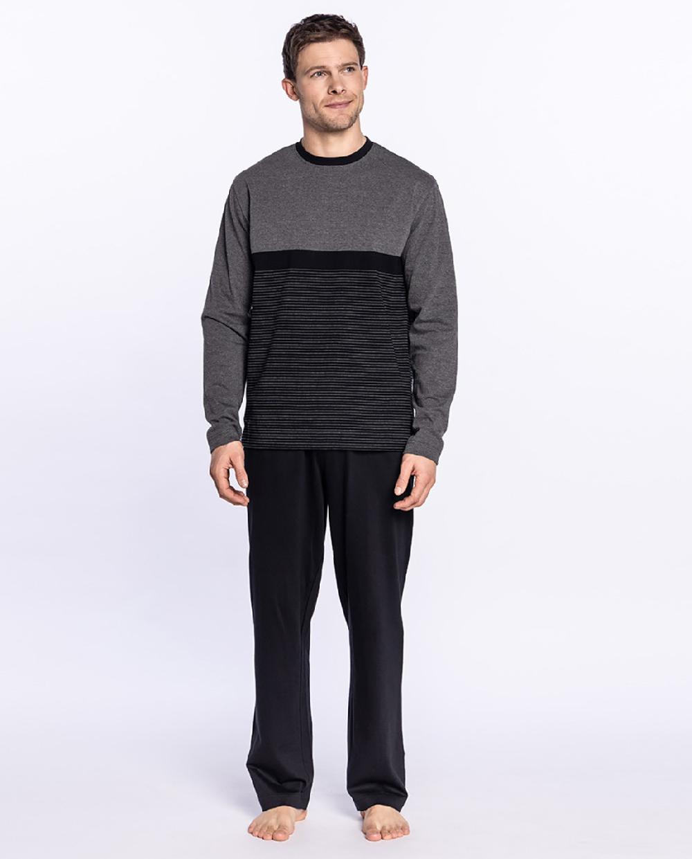 punto blanco Pijama largo de algodón con rayas Stormy