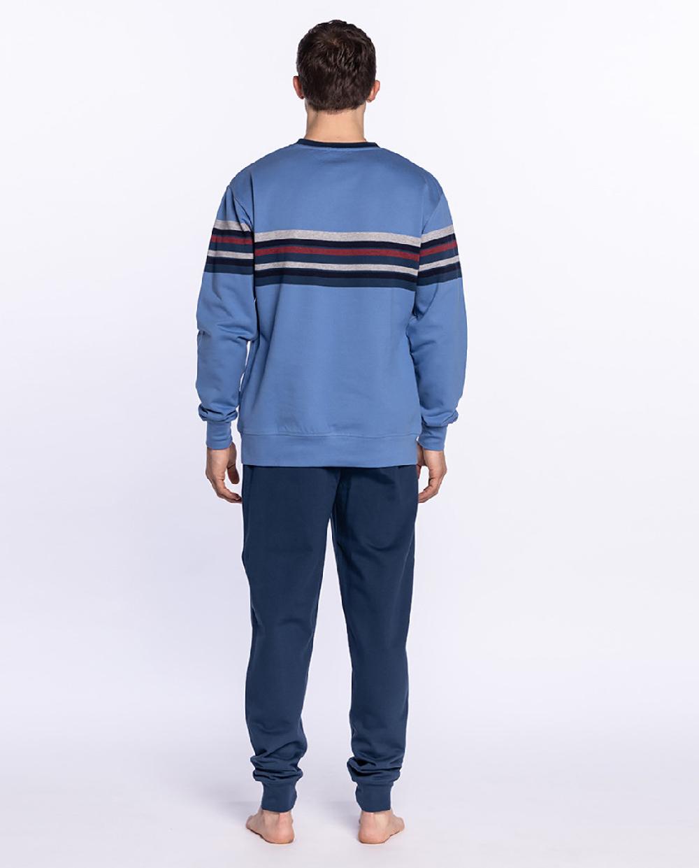 Punto Blanco Pijama Largo De Felpa Con Rayas Showery