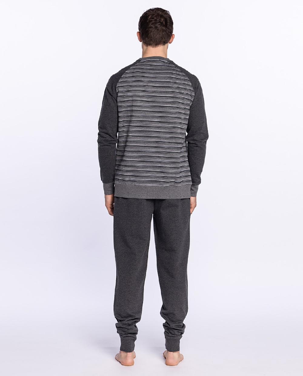 Punto Blanco Pijama Largo De Felpa Con Rayas Stormy