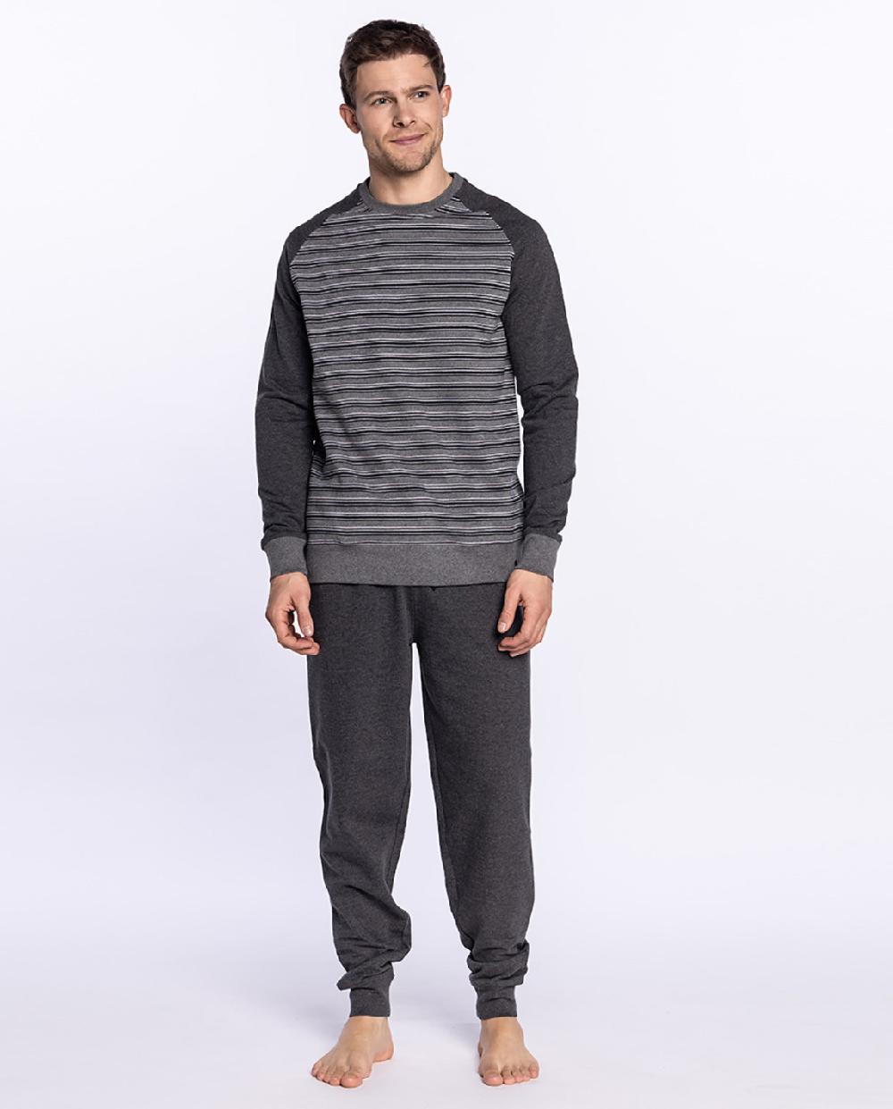 punto blanco Pijama largo de felpa con rayas Stormy
