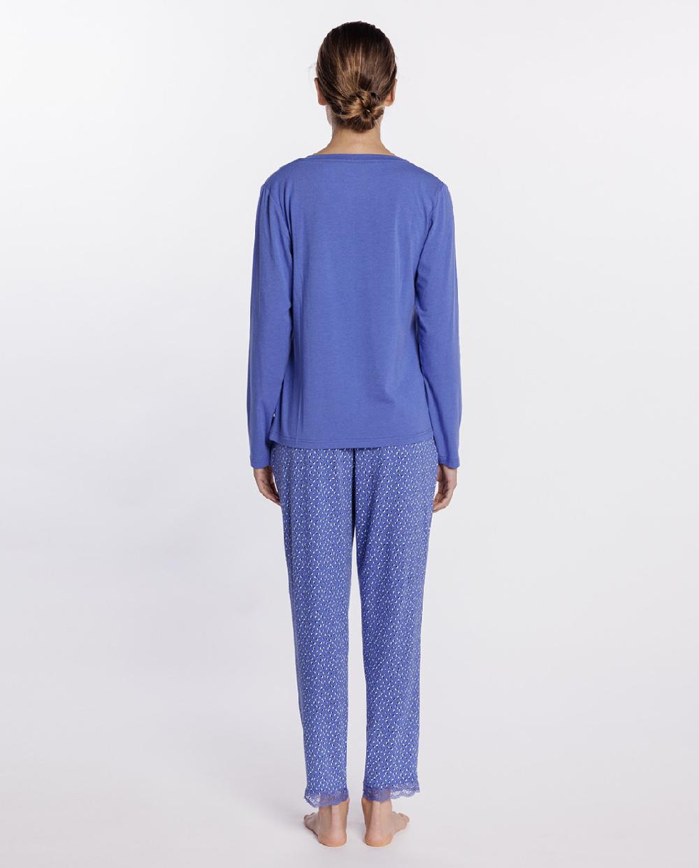 Punto Blanco Pijama Largo De Modal Elástico Estampado Lilium