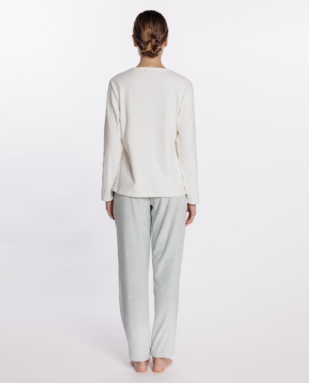 Punto Blanco Pijama Largo De Tejido Extra Suave Estampado Magnolia