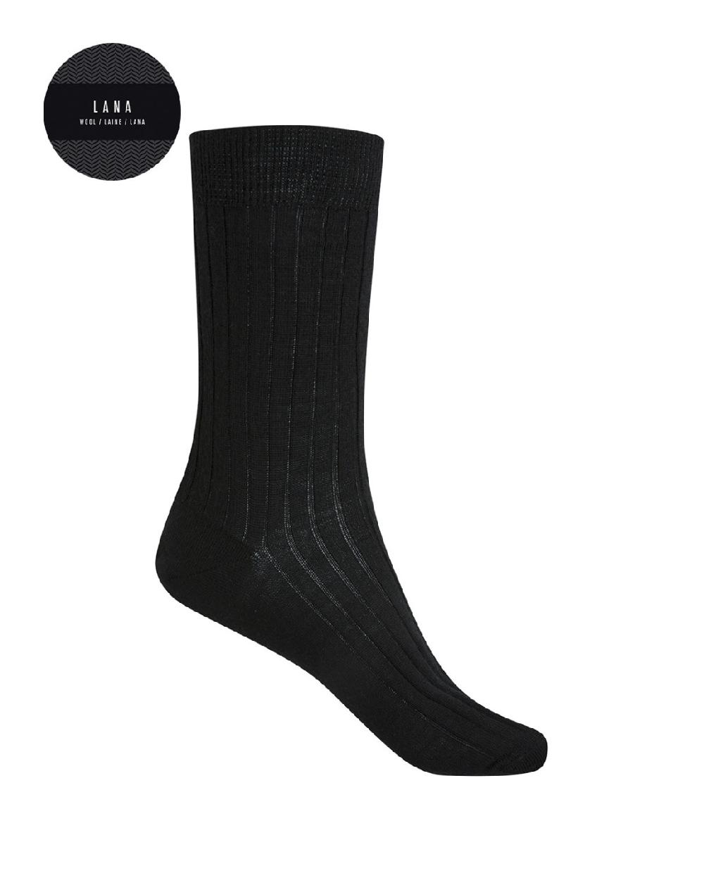 punto blanco Calcetines 100% lana de canalé