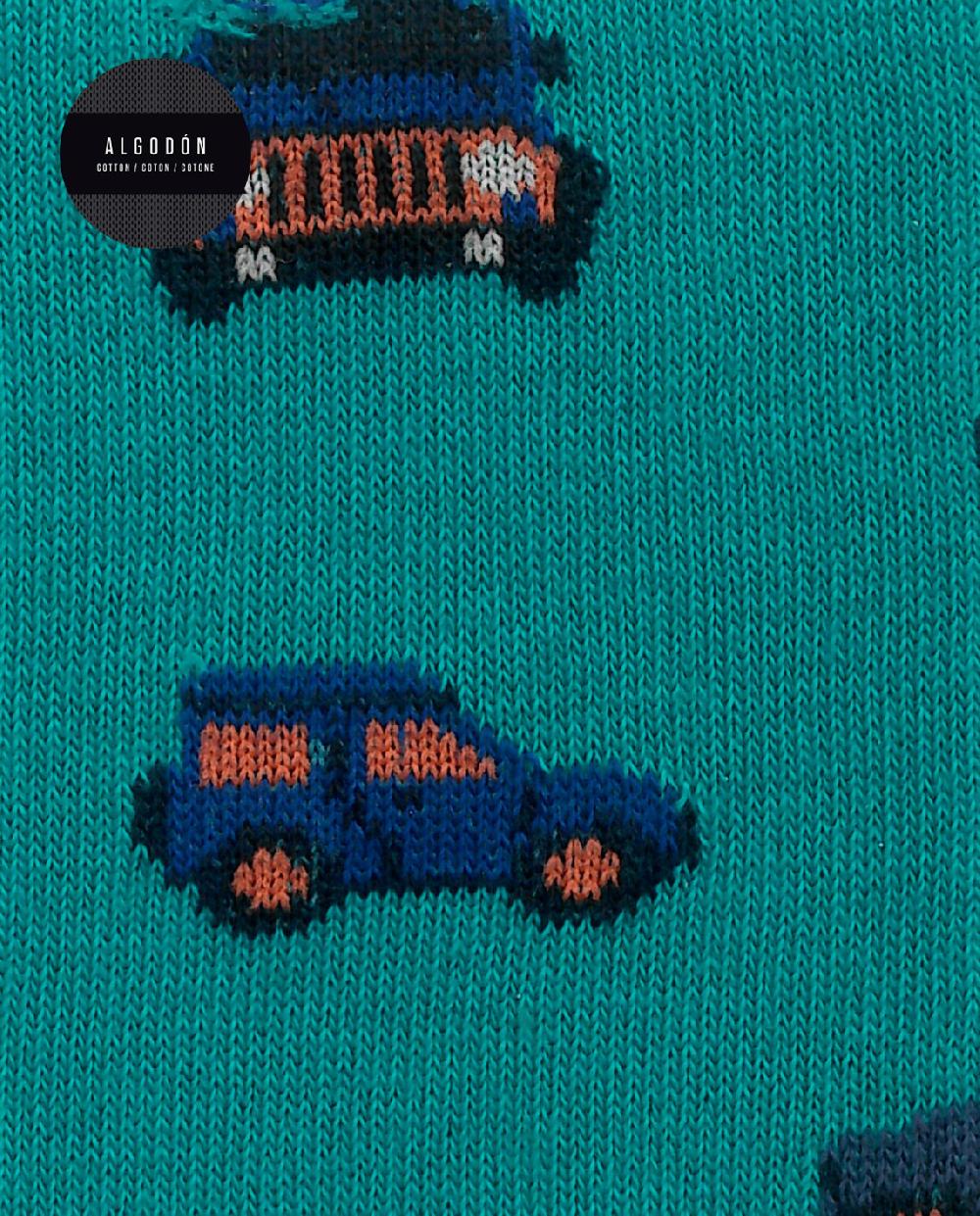 Punto Blanco Calcetines De Algodón - Coches Safari