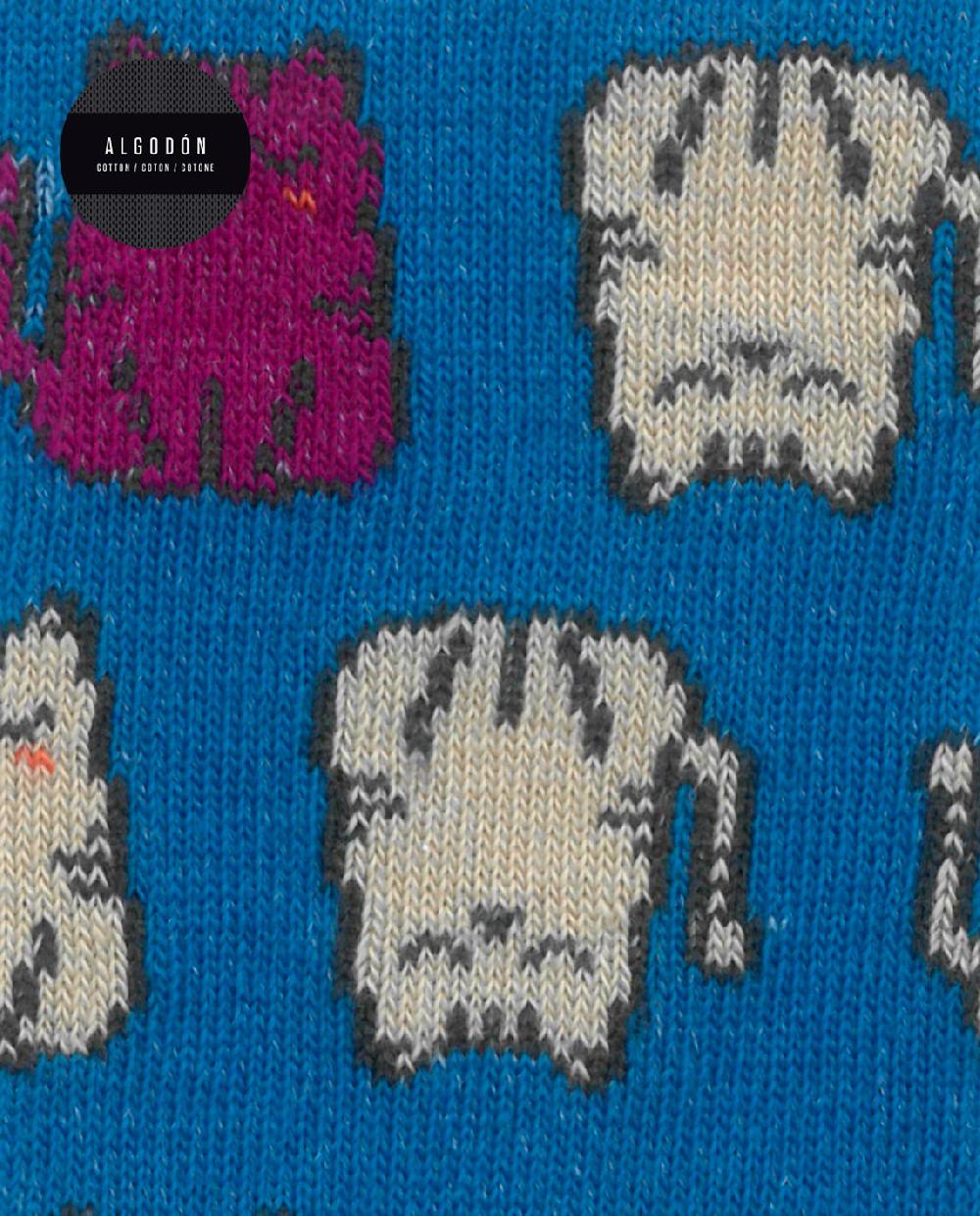 Punto Blanco Calcetines De Algodón - Gatos