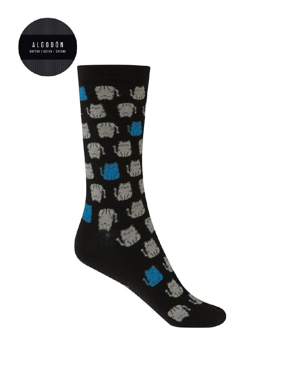 punto blanco Calcetines de algodón - gatos