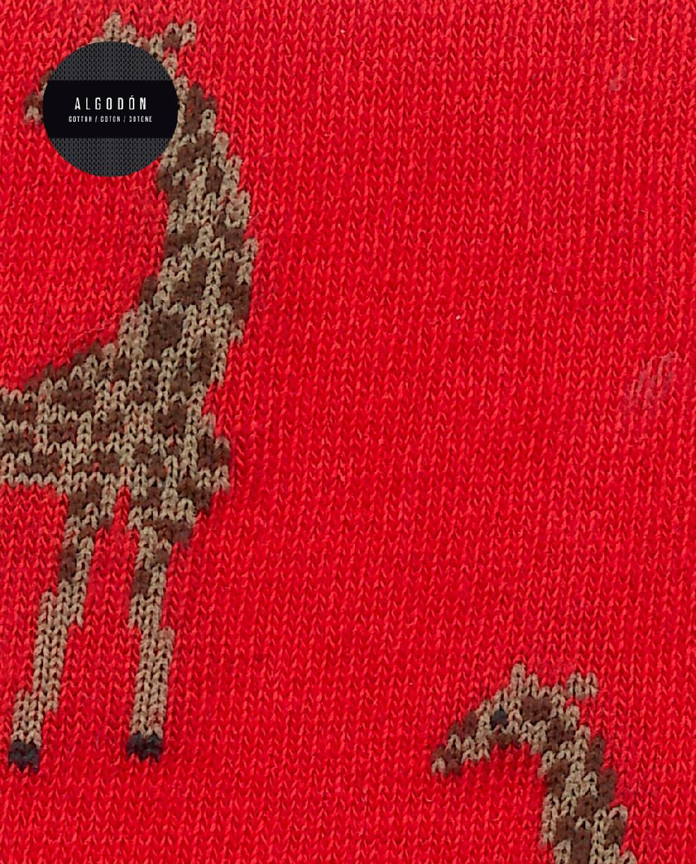 Punto Blanco Calcetines De Algodón - Jirafas