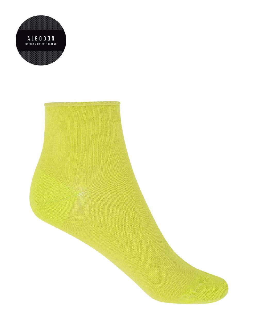 punto blanco Calcetines de algodón liso - puño roulé