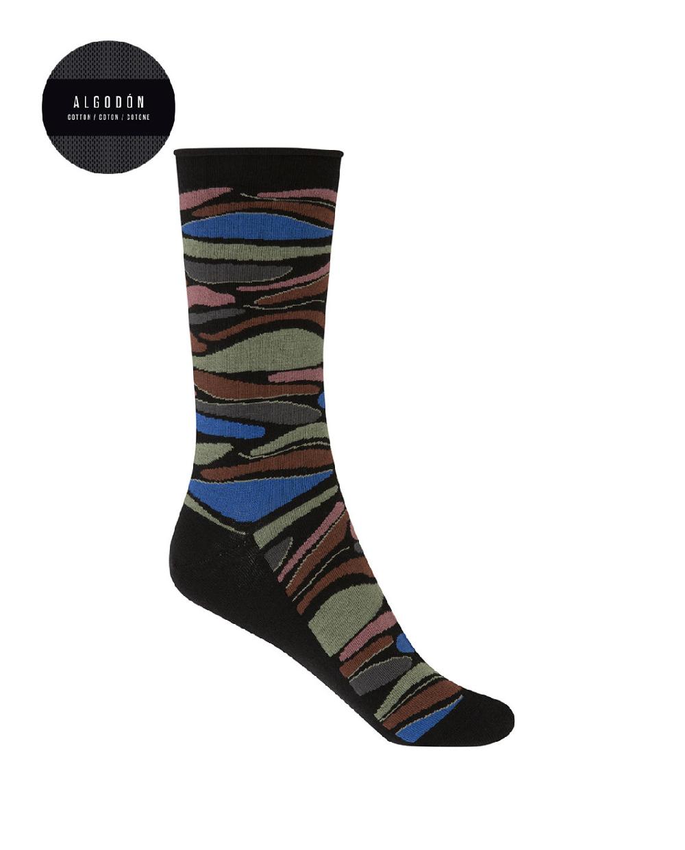 punto blanco Calcetines de algodón - print