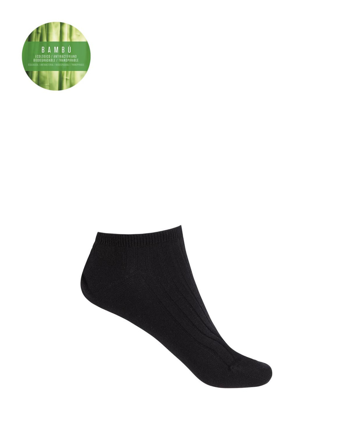 punto blanco Calcetines de bambú de canalé