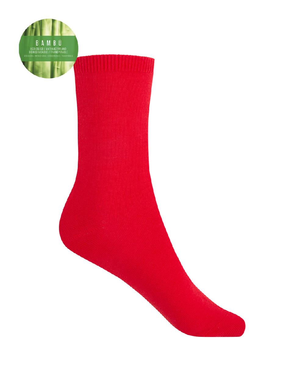 punto blanco Calcetines de bambú lisos